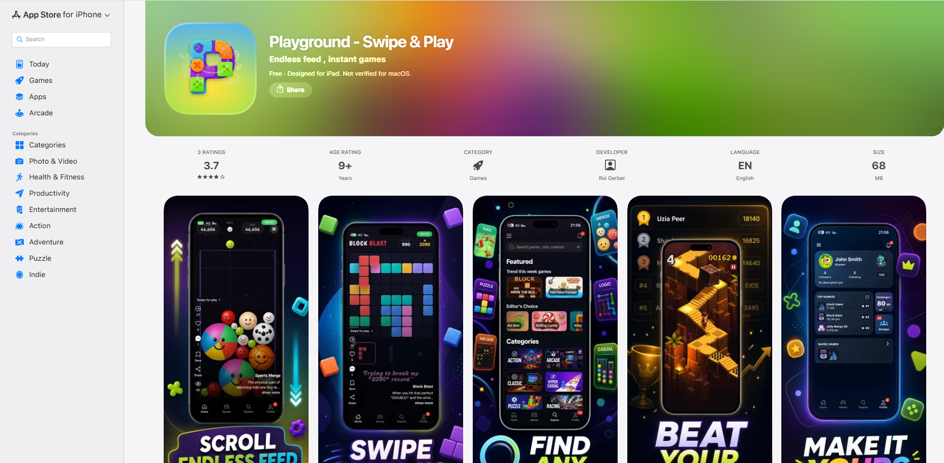 Playground App Store page preview