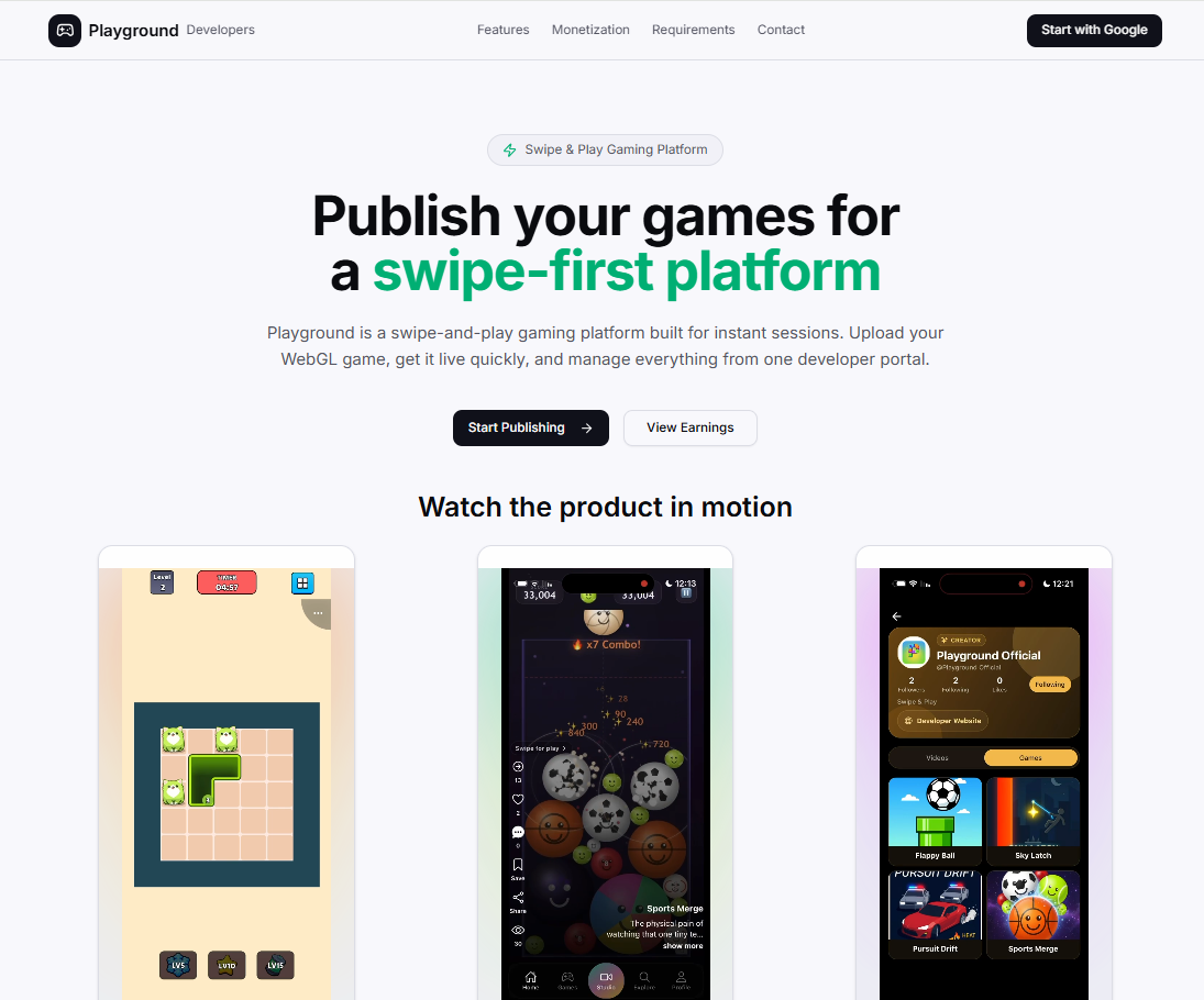 Playground developers portal preview