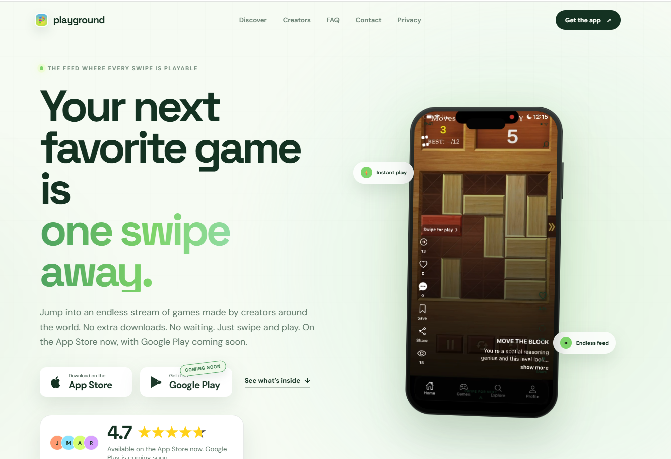 Playground main website preview